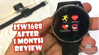 JSW1688  AQUA FIT SMARTWATCH REVIEW AFTER ONE MONTH ENGLISH [upl. by Horodko848]