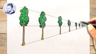 Comment dessiner un arbre en perspective [upl. by Turoff]