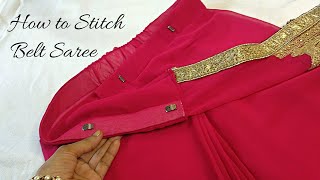 Belt wali saree kaise banaye  Ready to wear saree  Permanent Stitch Saree [upl. by Eeliram]