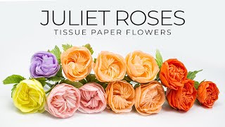 How To Make Tissue Paper Roses Making A Flower Out of Tissue Paper DIY Paper Juliet Roses [upl. by Adnomal]