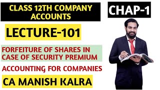 Forfeiture Of Shares In Case Of Security Premium  Chap1  Accounting For Companies  Class12 Acc [upl. by Hachmin]