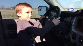 Ranching 101 7 YEAR OLD DRIVES MANUAL TRANSMISSION TRUCK [upl. by Lamraj908]