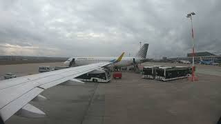 Eurowings A319 cloudy spring departure from Stuttgart I 4K60 [upl. by Odragde]