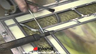 Soldering a Leaded Stained Glass Panel [upl. by Hsirap]