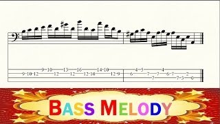 Bass tab  Invention 13  Bach  Advanced Level  Slow to Fast [upl. by Eahsram]