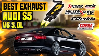 Audi S5 Exhaust Sound V6 30L 🔊ALL EXHAUSTS COMPILATION🔊 BorlaCobraScorpionRemus  ⚡Top Speed [upl. by Aleinad]