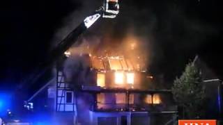 Brand in Neukirchen Löscharbeiten in der Nacht [upl. by Penni937]