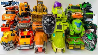 Wonder Huge TRANSFORMERS Car Park  Beasts BUMBLEBEE Revenge amp Different Robot DINOSAUR TRUCK Toys [upl. by Aleacim]