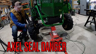 TRACTOR AXLE SEAL ISSUES AND FIX JOHN DEERE 2038R [upl. by Drida716]