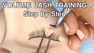 Volume Eyelash Extension on Mannequin Tutorial step by step [upl. by Attalanta]