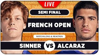 SINNER vs ALCARAZ • French Open 2024 SF • LIVE Tennis Watchalong Stream [upl. by Korella]