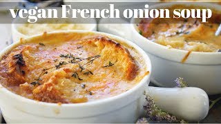 VEGAN FRENCH ONION SOUP VEGANMAS 7  PLANTIFULLY BASED [upl. by Eicnahc919]