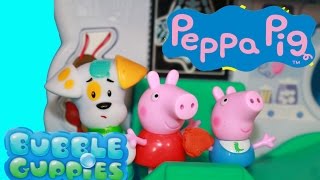 Peppa Pig  George visit Bubble Guppies Center w Bubble Puppy [upl. by Seften]