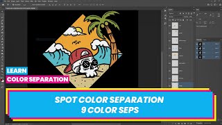 How to Do Spot Color Separation in Photoshop for Screen Printing  9 Color Seps [upl. by Keane679]