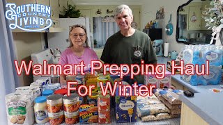 Walmart Prepping Haul For Winter  Living On Social Security [upl. by Ribal]