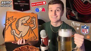 ASMR  Pizza and Beer Eating Mukbang 🍕💤 whisper ramble about EVERYTHING amp ANYTHING [upl. by Yasu357]