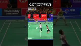 KevinMarkus vs KamuraSonoda longest relly in the history of badminton mens double badminton [upl. by Nabala]