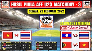 Hasil Piala AFF U23 Tadi Malam  VIETNAM VS THAILAND  AFF U23 Championship 2022  Jadwal SEMIFINAL [upl. by Einama]