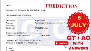 “IELTS Listening Prediction July 8 2024  GT amp AC  Complete with Answers gicratia ieltslistening [upl. by Napier240]