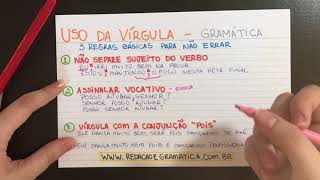 USO DA VÍRGULA DICAS RÁPIDAS [upl. by Sillihp]