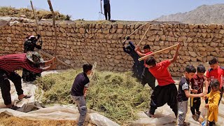 🛖🐑🐐nomadic life The Peren family collects animal feed for the winter peren466 [upl. by Onitsuaf]