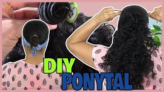 Como hacer una cola con extensiones  Diy extensión para coleta de caballo DIY PONYTAiL [upl. by Wylde376]