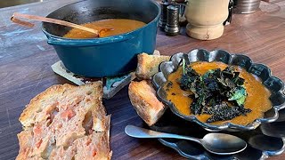 How to Make Chickpea Soup with Crispy Kale  Rachael Ray [upl. by Yessej]