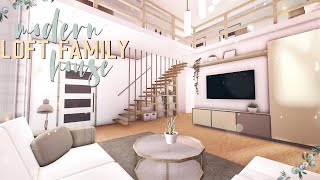 BLOXBURG Modern Soft Family Aesthetic Loft  speedbuild  tour ♡ [upl. by Anaujik8]