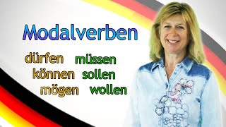 MODALVERBEN dürfen können mögen müssen sollen wollen Deutsch lernen 7 [upl. by Barbie]