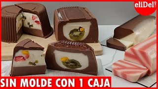 ¡Con 1 CAJA 4 Postres SIN MOLDE sin HORNO Con 1 Sola RECETA para VENDER desde CASA 🤑 [upl. by Odrareve]