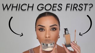 CORRECT ORDER OF CONCEALER FOUNDATION AND POWDER APPLICATION  NINA UBHI [upl. by Animor]