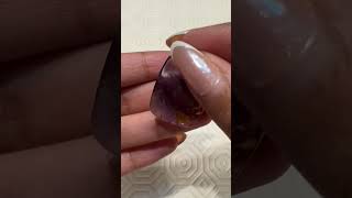 Natural Amethyst Cacoxenite SUPER 7 Melody Stone Cabochon [upl. by Nemracledairam759]