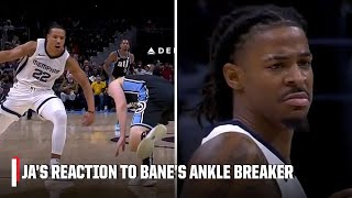 Ja Morant is DISGUSTED with Desmond Banes ankle breaker 😤  NBA on ESPN [upl. by Nelhsa]