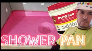 How to Use RedGard Waterproofing Shower Pan Liner Fabric Divot Method  Part 1  Shower floor [upl. by Diarmit659]