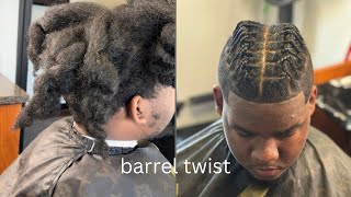 Starter Locs barrel twist tutorial 🌴💈 [upl. by Ainollopa913]