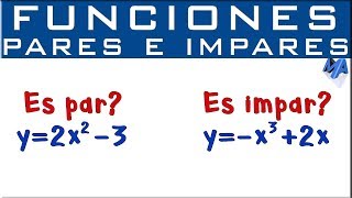 Funciones pares a impares explicación numérica [upl. by Okin]