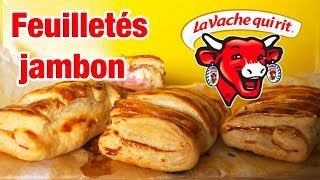 Feuilletés jambon vache qui rit facile et rapide  🧀 [upl. by Seana]