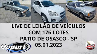 LIVE DE LEILÃO DE VEÍCULOS NA COPART COM 176 LOTES PÁTIO DE OSASCO SP 05012024 [upl. by Anora34]