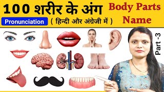 100 Body Parts Name Hindi amp English with Pictures  शरीर के अंग  Body Parts Name for toddlers [upl. by Ynahteb]