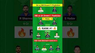 sa vs ind dream11 prediction today  Ind vs sa Dream11 team dream 11 team of today match savsind [upl. by Tecu917]