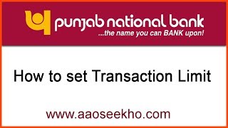 English  How to set per day transaction limit in PNB internet banking [upl. by Luisa]