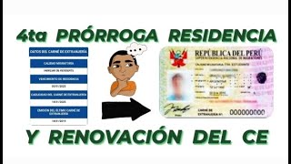 CUARTA PRÓRROGA DE RESIDENCIA Y RENOVACIÓN DEL CARNET DE EXTRANJERÍA [upl. by Mellins]