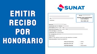 Emitir Recibo por Honorarios Electronico 2024  SUNAT [upl. by Ahsed24]