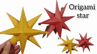 How to make a origami star with paperVery easyDiy star [upl. by Wivinia]