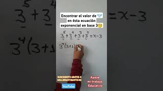 Solucionar la siguiente ecuacion en base 3🚀Solucion algebraica de ecuacion resuelta en un minuto🚀📌 [upl. by Bettina]