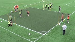 1vs1 Dribbling Soccer Drill  Attacking amp Defending Exercises [upl. by Annaitat]