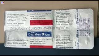 Dapalex S 10100 Tablet  Dapagliflozin and Sitagliptin Tablets  Dapalex S 10100mg Tablet Uses [upl. by Koslo354]