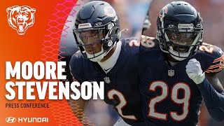 Moore Stevenson reflect on Week 1 and prepare for primetime vs the Texans  Chicago Bears [upl. by Rolanda]