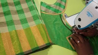 Cotton saree model blouse  Easy method [upl. by Adham]