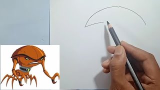 How to draw Brainstorm from ben10  easy alian drawing from ben 10 [upl. by Elin]